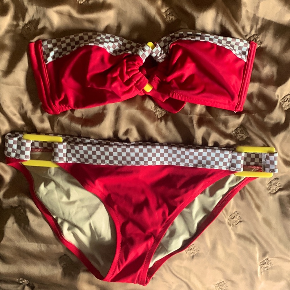 Victoria’s Secret retro red tube top bikini